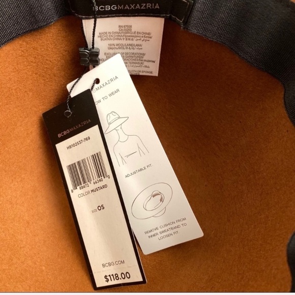 BCBG boho wool floppy hat in Mustard main image 5